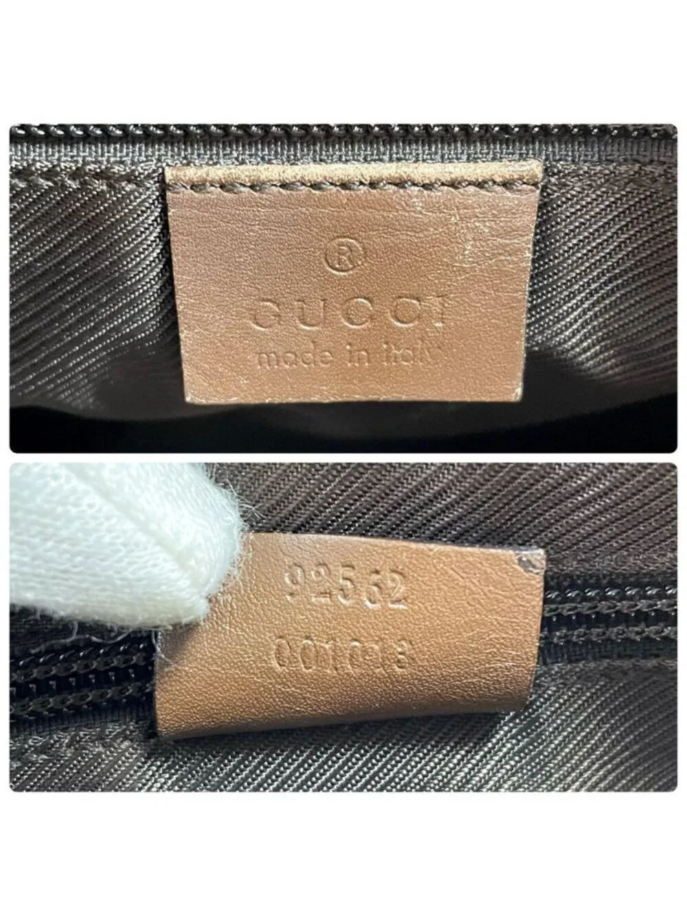 Gucci GG Canvas Leather Shoulder Bag Messenger Brown